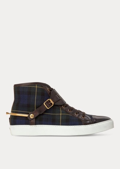 Ralph Lauren Jerret Tartan Stirrup Sneakers Herre Danmark (LNSXI9761)